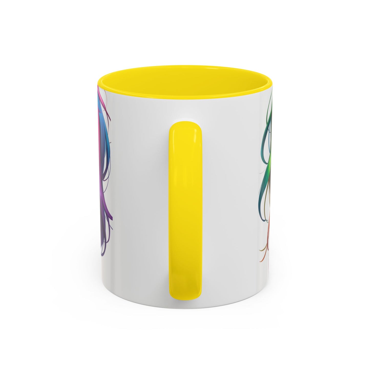 Colorful Character Accent Coffee Mug - Fun Gift for Quirky Friends - Rainbow Design for Birthdays, Holidays, and Everyday Joy
