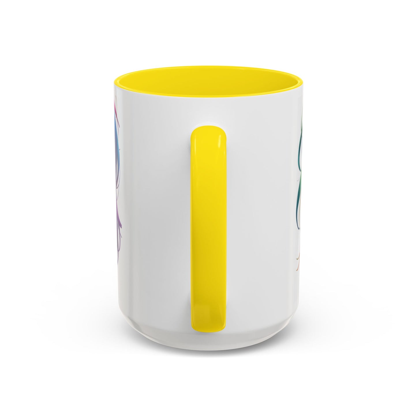 Colorful Character Accent Coffee Mug - Fun Gift for Quirky Friends - Rainbow Design for Birthdays, Holidays, and Everyday Joy